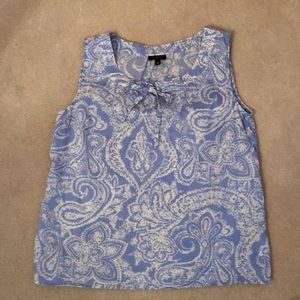 Talbot’s Petite Size Small Blue Paisley Tank Top